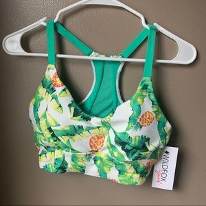 Wildfox Sweat Pineapple Green Sports Bra Top NWT